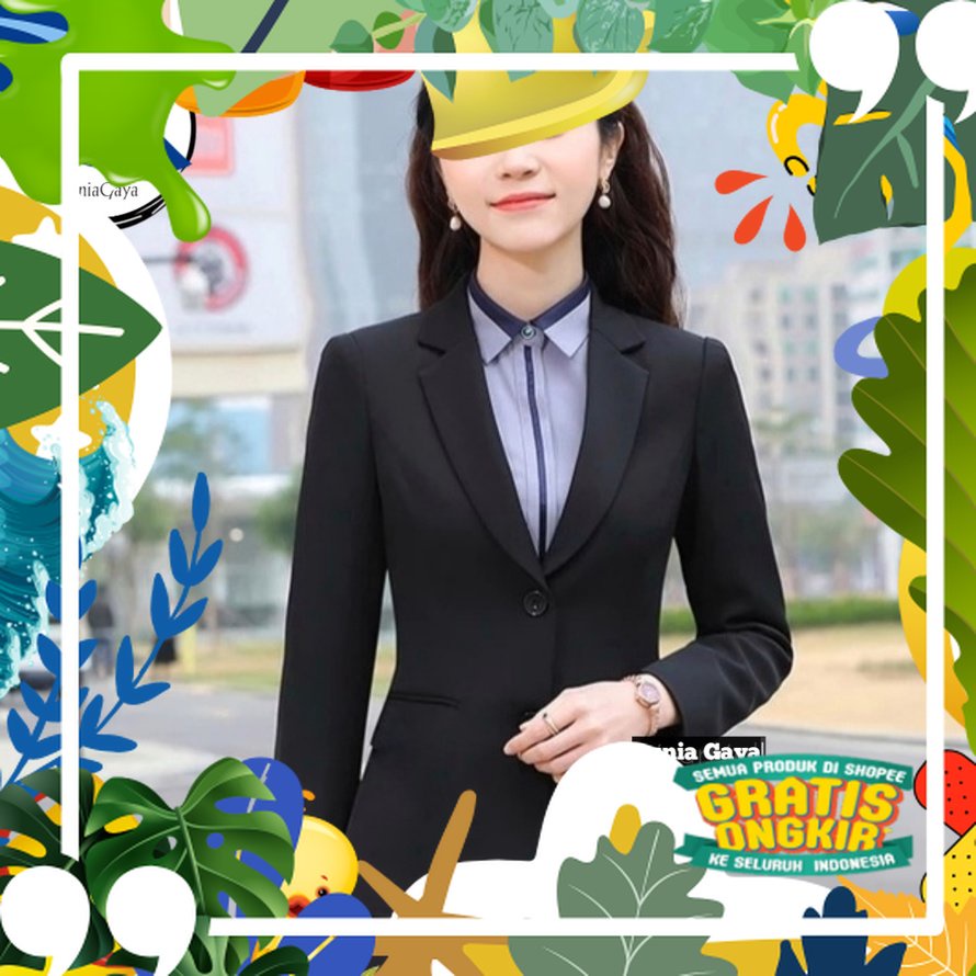 Blazer Kantoran│Blazer Wanita Blazer Formal Kasual Model Slim Kancing 2 - Dunia Gaya A3009/ Besar Ke