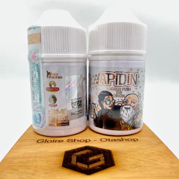 Liquid APIDIN PUTIH 60ml 3mg Freebase by Vape Packers x Orang Tua Vape