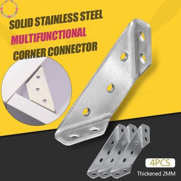 Bracket Sudut Kanan Stainless Steel Heavy Duty Penyambung Sudut Furniture Universal