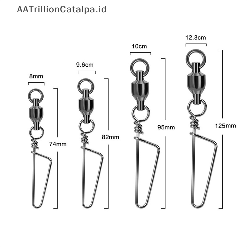 Aatrillioncatalpa Fishing Ball Bearing Putar Dengan 0-10# Konektor Pancing Tong Stainless ID