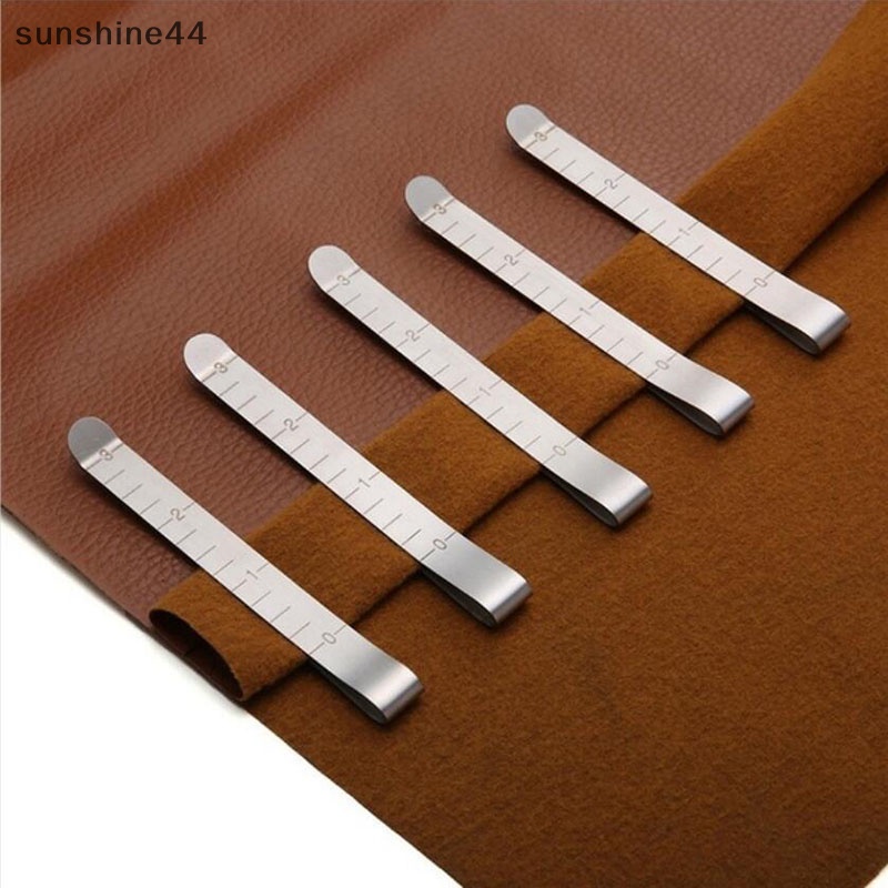 Sunshine 5Pcs /Pack Klip Crimping Jahit Logam Klip Penggaris Stainless Steel Klip Ukur ID