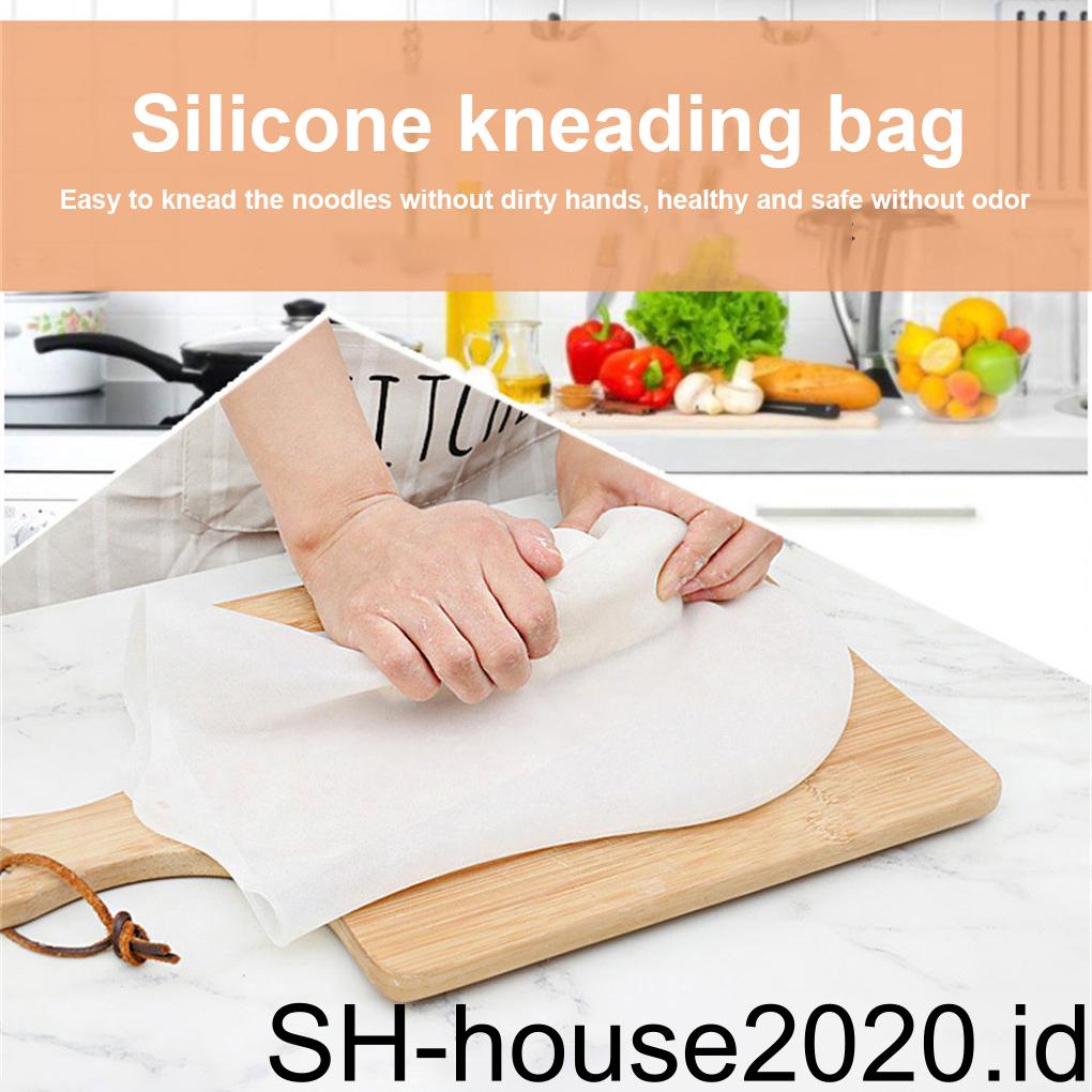 Silicone Reusable Kneading Bag with Tie Pie Pancakes Kantong Adonan Tepung Penutup Mixer Rumah Tangga Pencampuran Profesional Bakery