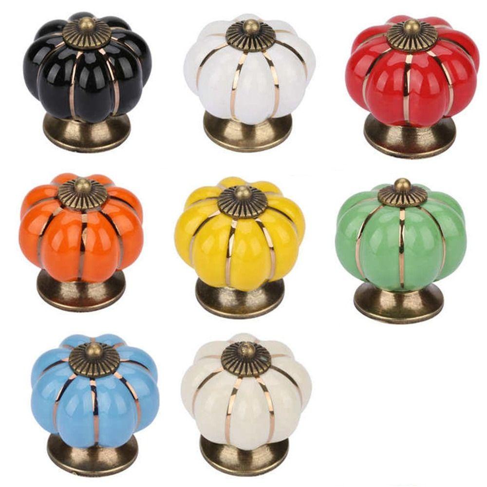 【 ELEGANT 】 Handle Pintu Warna Warni 1Pcs Pumpkin Furniture Lemari Tarikan Laci Lubang Satu