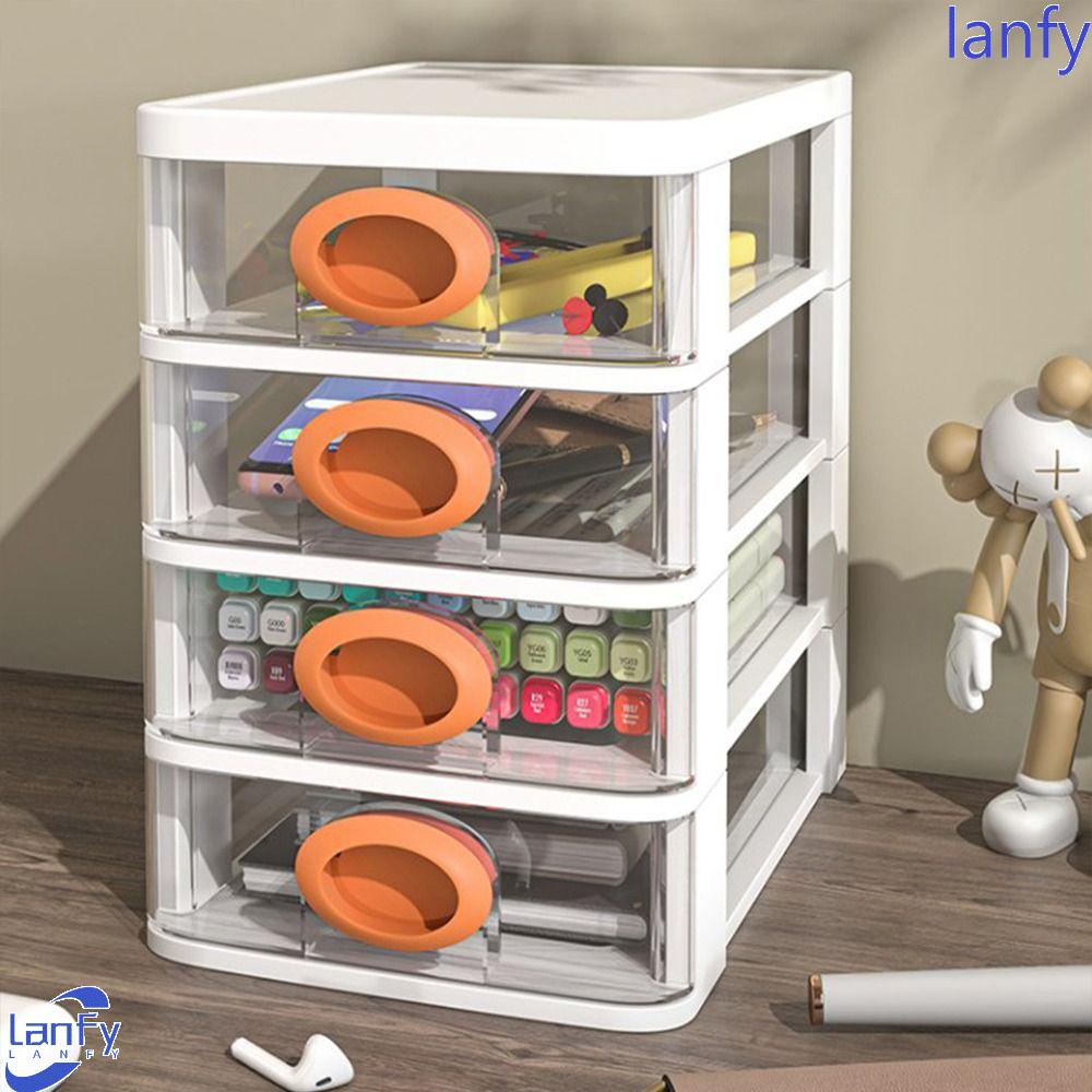 Lanfy Desktop Storage Drawer Tahan Debu INS Style Comestics Jewelry Earphone Rumah Kantor Laci Kotak Penyimpanan