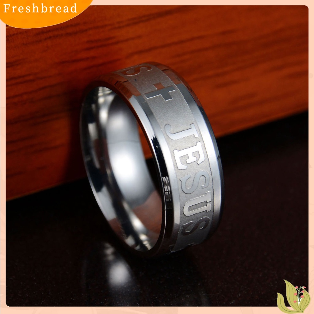 [Fresh] Cincin Bahan Stainless Steel Motif Salib Yesus untuk Pria / Wanita