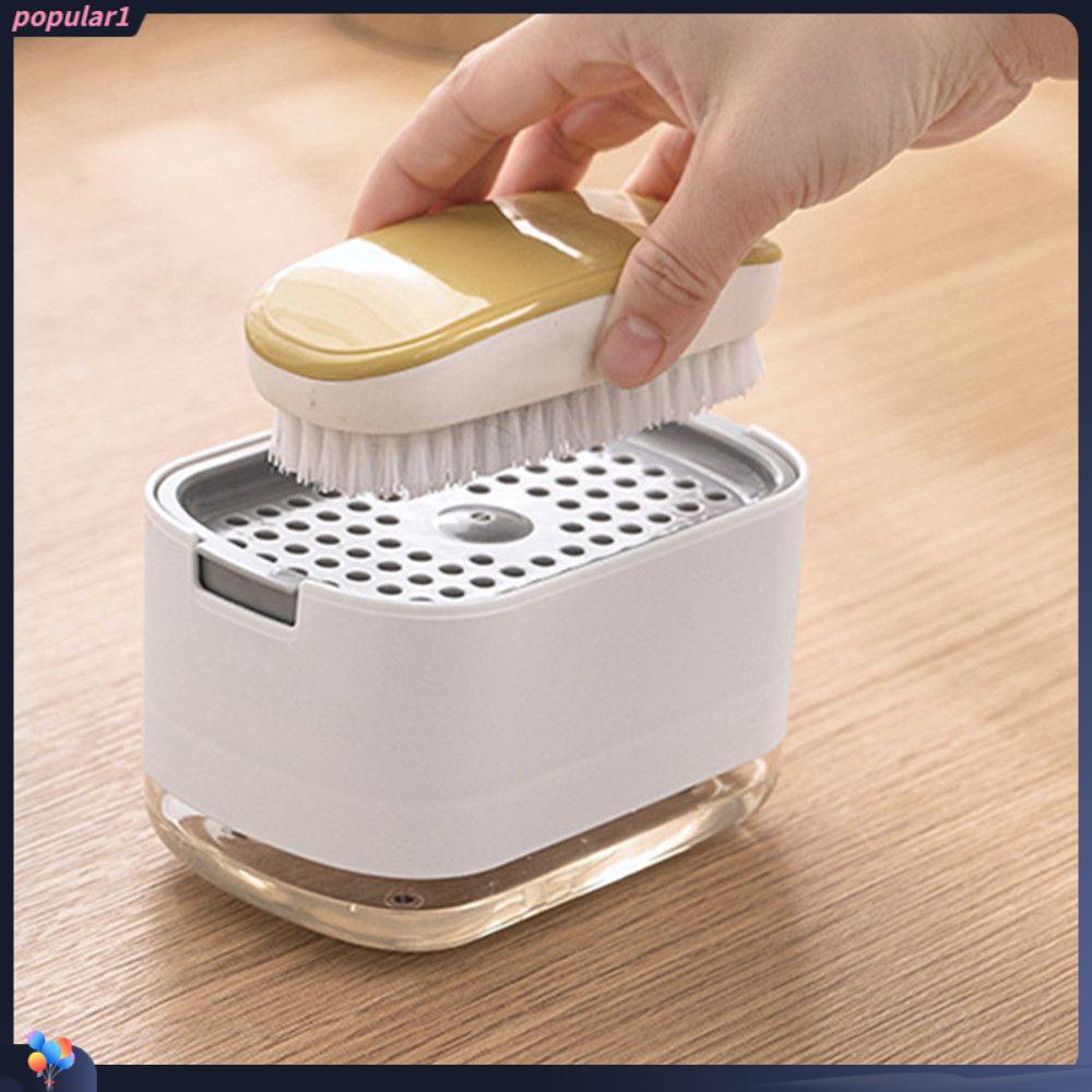 Populer Soap Pump Dispenser Wadah Cuci Piring Portable Double Layer Manual Tekan Cairan Pembersih Kotak