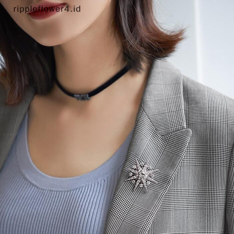 {rippleflower4.id} Setelan Wanita Korsase Kepribadian Temperamen Octagon Bintang Bros Suasana Aksesoris Wanita Perhiasan Pin Hadiah~