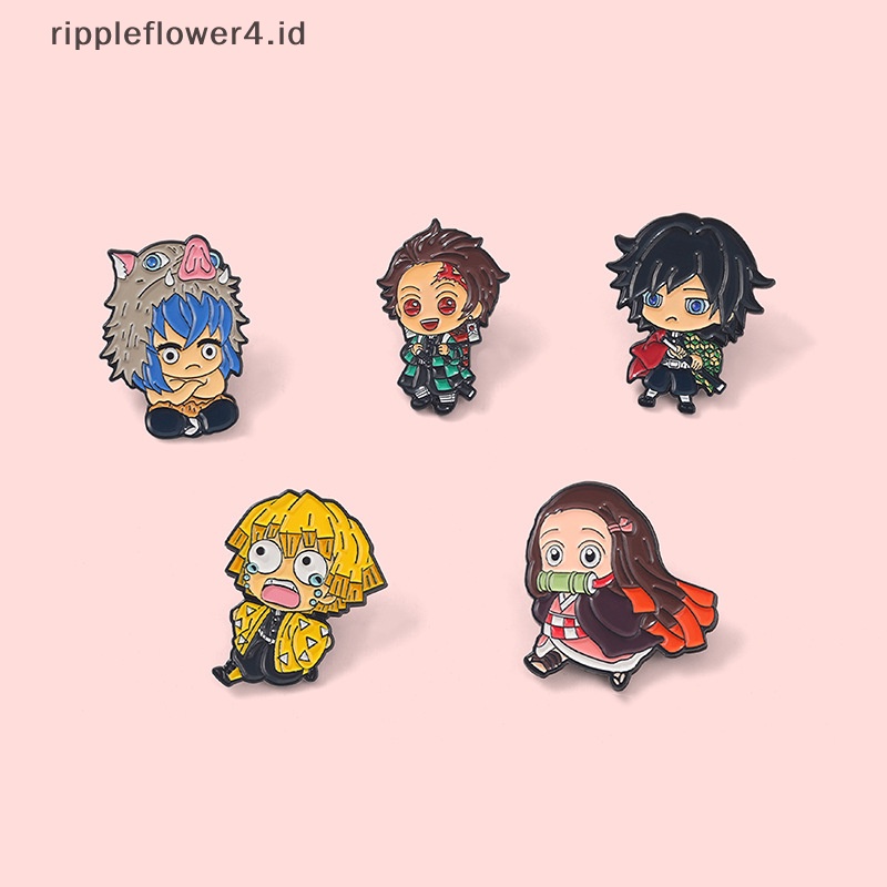 {rippleflower4.id} Pin Enamel Anime Kartun Tetesan Minyak Bros Pin Denim Hadiah Pakaian Decor~