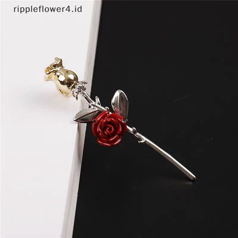 {rippleflower4.id} Bros Bunga Mawar Merah Untuk Wanita Elegan Tulip Flower Bouquet Lapel Pins~