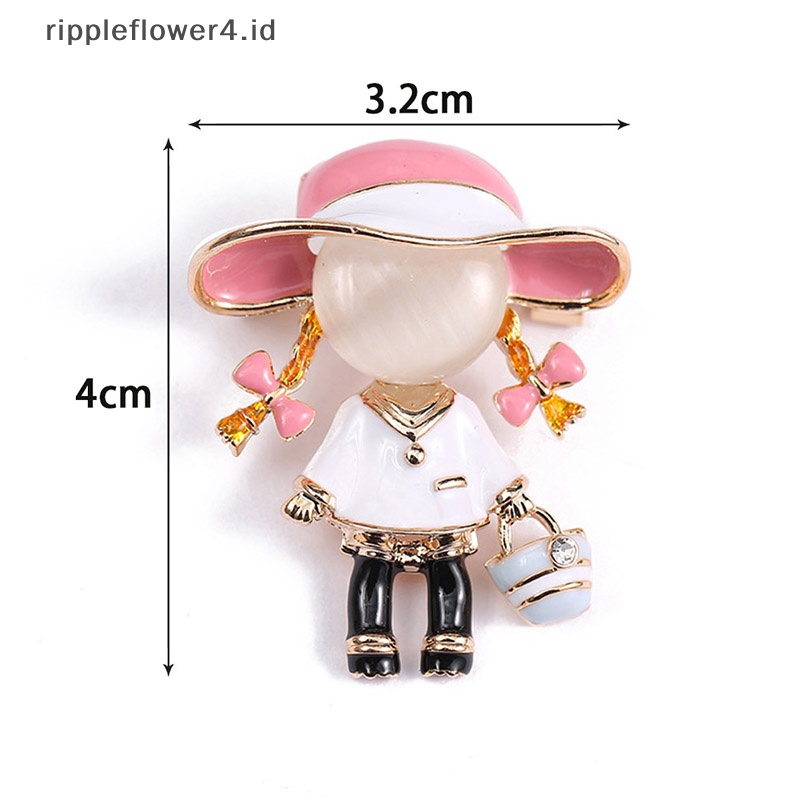 {rippleflower4.id} Opal Enamel Dokter Cowok Dan Cewek Bros Brooch Pin Perhiasan Perawat~