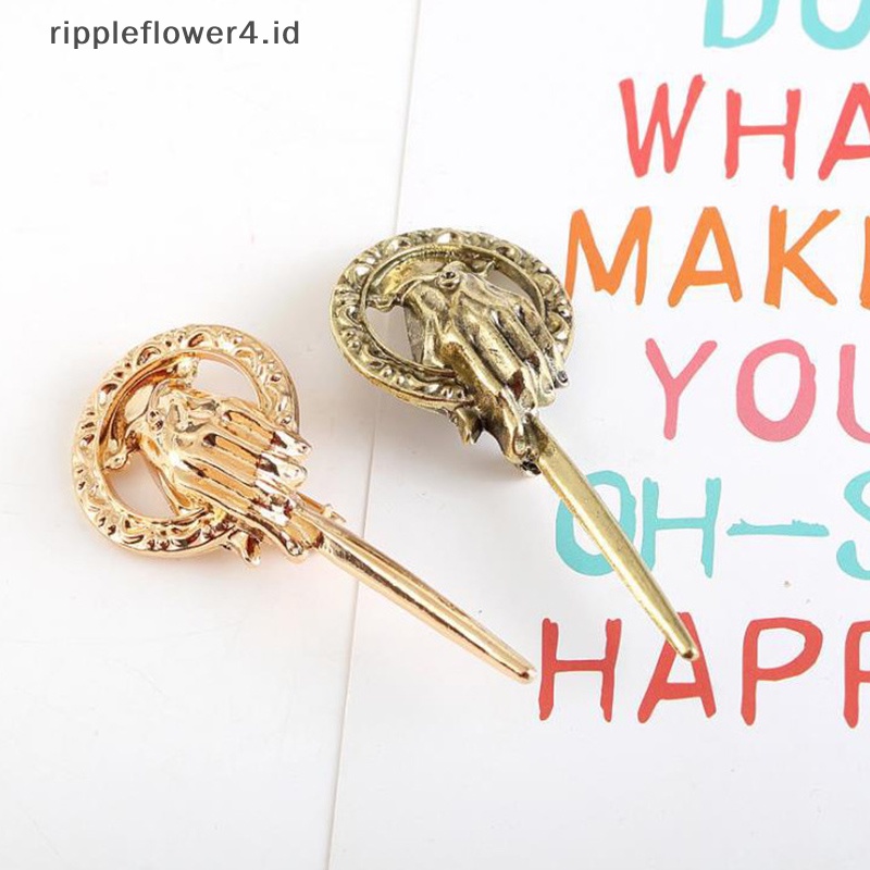 {rippleflower4.id} Vintage Game of Thrones Tangan Raja Ratu Lapel Kostum Bros Alloy~