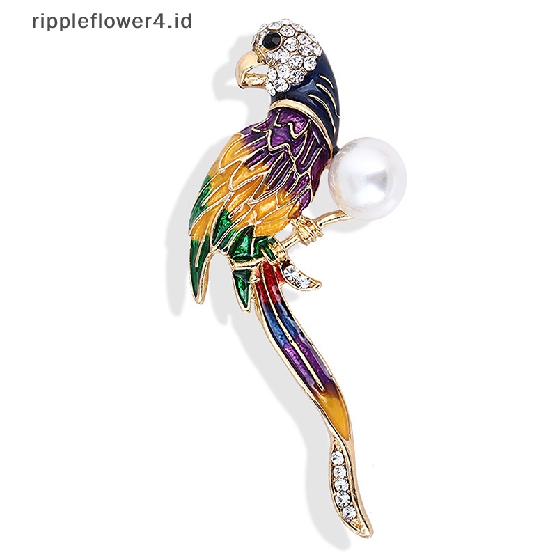 {rippleflower4.id} Fashion Nuri Bros Burung Hewan Bros Enamel Pin Perhiasan Untuk Wanita Aksesori~