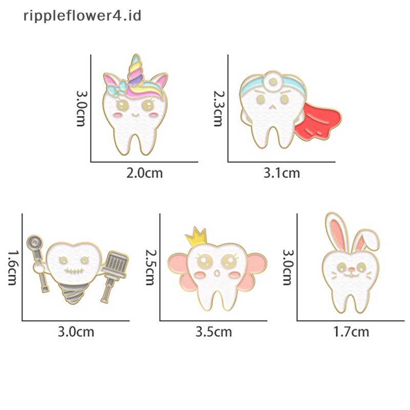 {rippleflower4.id} Kesehatan Mulut Enamel Pin Kerah Lencana Gigi Bros Fashion Perhiasan Accessries Hadiah~