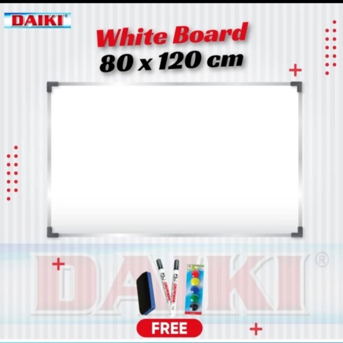 

Daiki Whiteboard Magnetic Single Face 80 x 120 cm/.90 x 120 cm - 80 x 120 cm