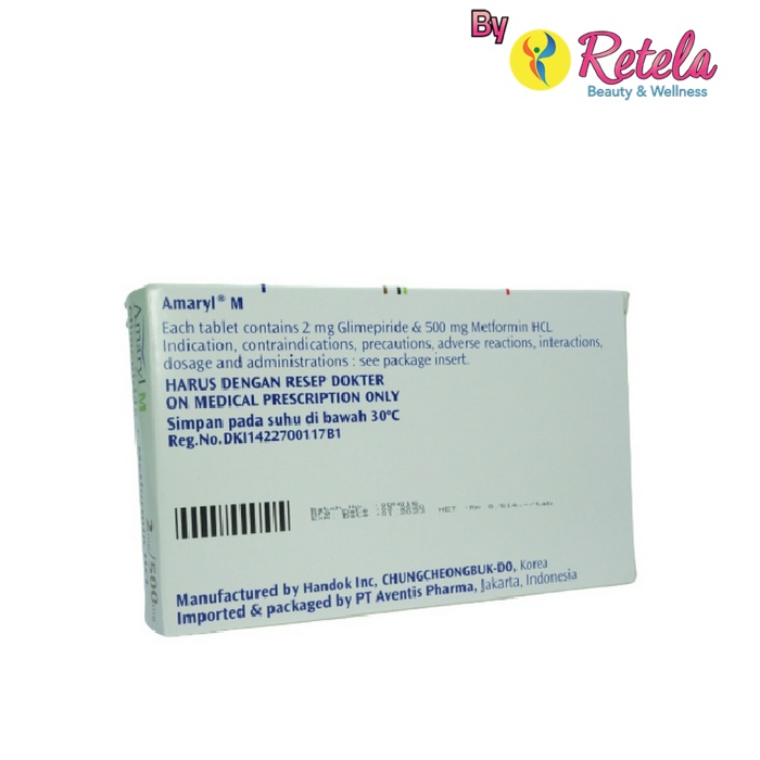 AMARYL M 2 MG/500MG 1 STRIP 10 TABLET