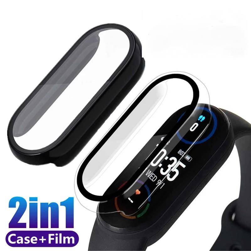 Casing Film Pelindung Layar 2in1 Untuk Xiaomi Mi Band8 7 6 5 4 Full Cover 3D Case Pelindung Shell on Xiaomi Miband8 Band7 No Glass