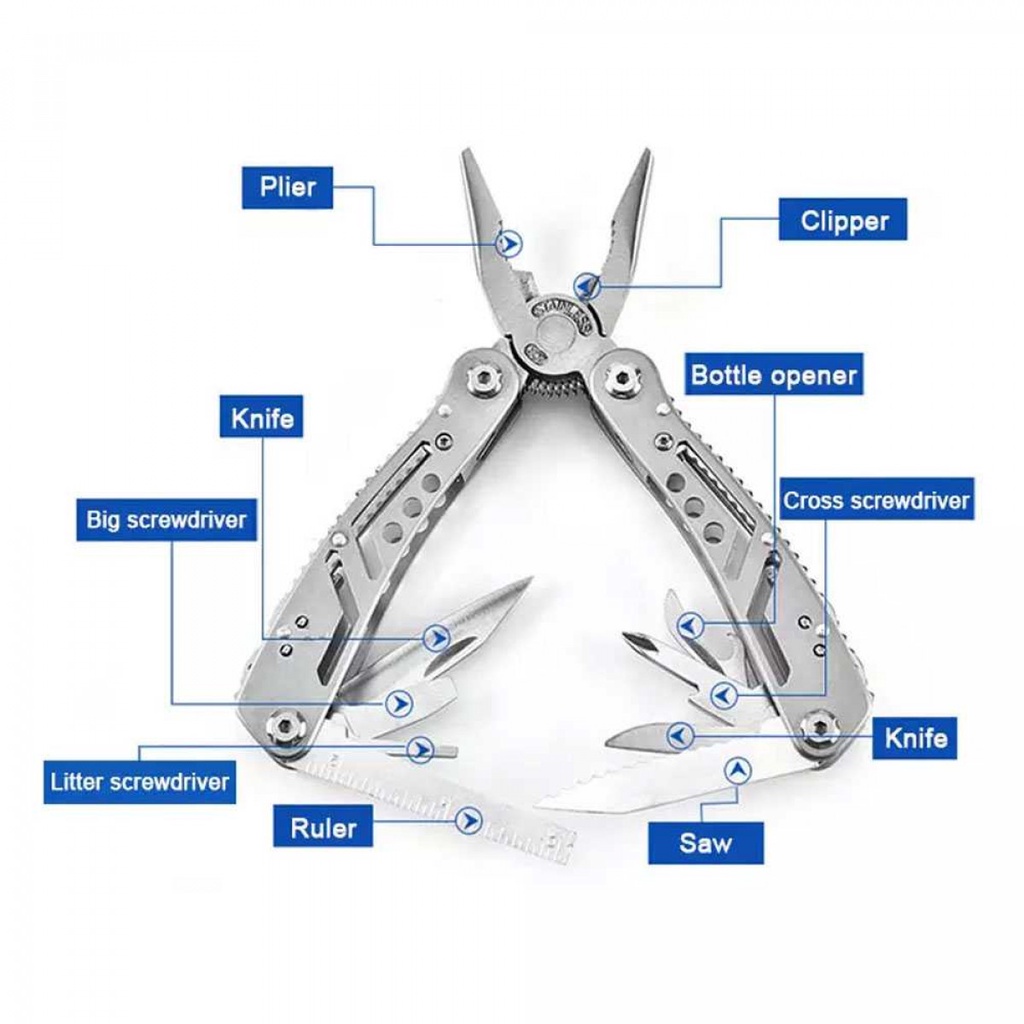 Tang Multifunctional EDC Plier Survival Tool Stainless Steel - MPA22S