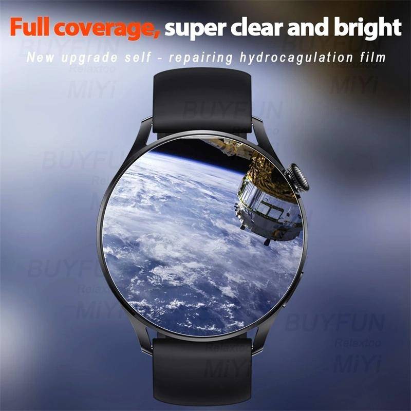 Film Hydrogel 9D Curved Clear Untuk Huawei Watch 4pro 46mm 48mm Smartwatch Anti blue light Pelindung Layar Bukan Kaca Huawei Watch4 Watch4 Pro