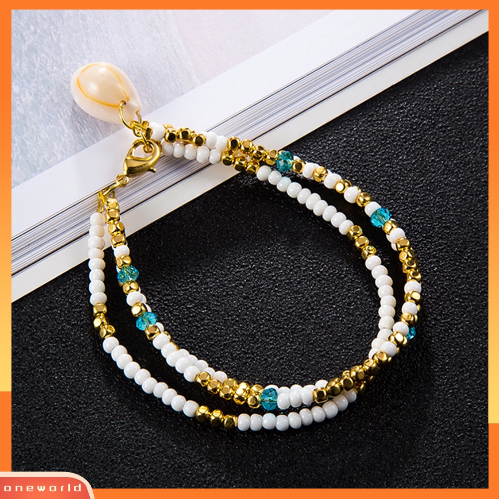 [WOD] Multi-layer Cowrie Shell Pesona Manik-Manik Gelang Kaki Wanita Musim Panas Pantai Ankle Bracelet