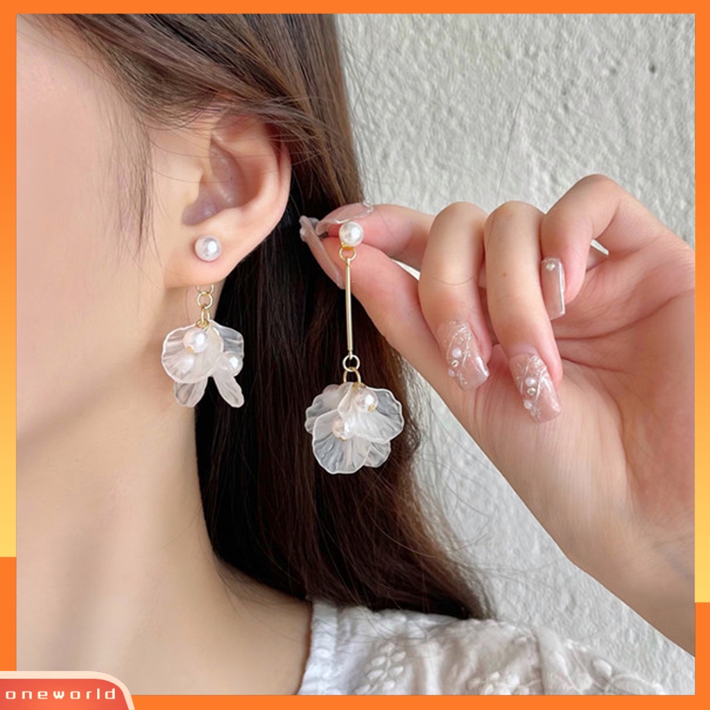 [WOD] 1pasang Anting Elegan Semua Pertandingan Pengerjaan Halus Shiny Eye-catching Dress Up Bentuk Bunga Aksesoris Fashion Canggih Untuk Kehidupan Sehari-Hari