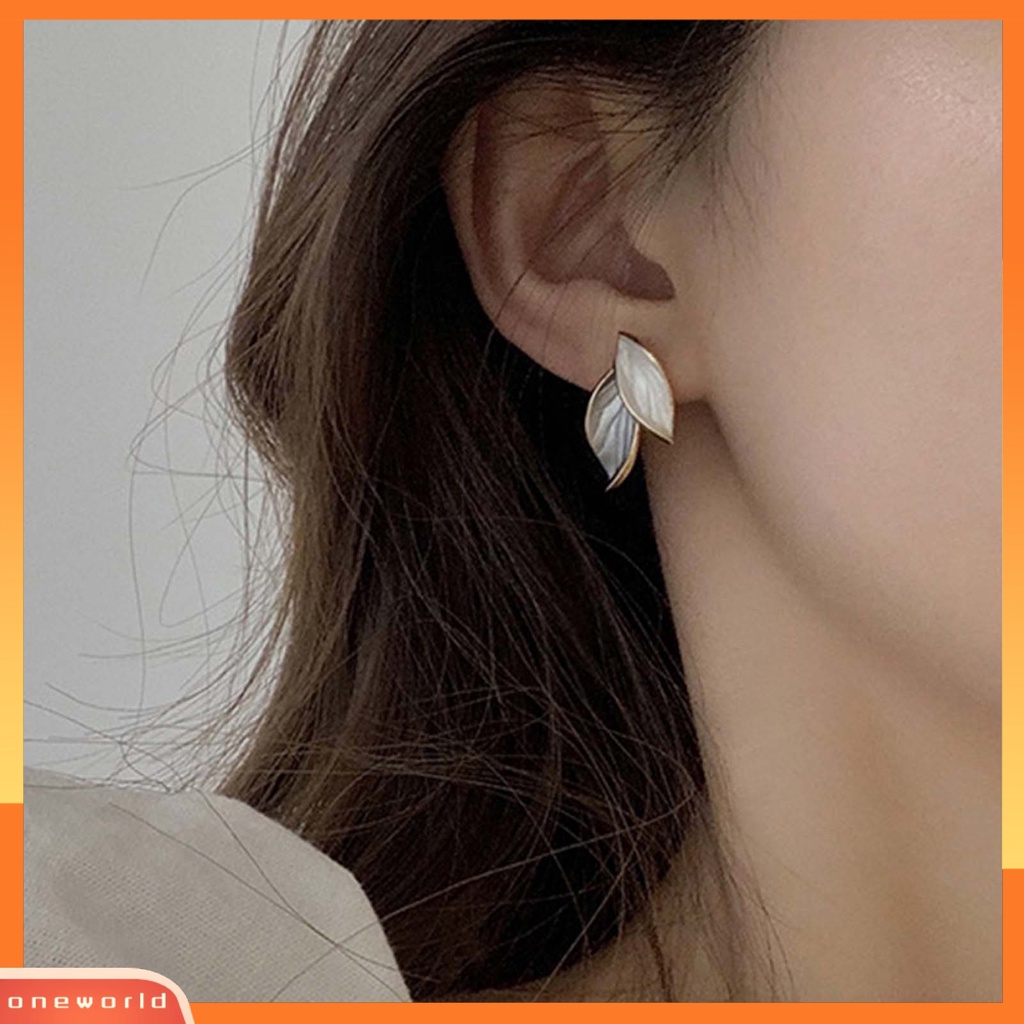 [WOD] 1pasang Anting Tusuk Wanita Daun Perhiasan Indah Ringan Tahan Lama Ear Studs Untuk Pacaran