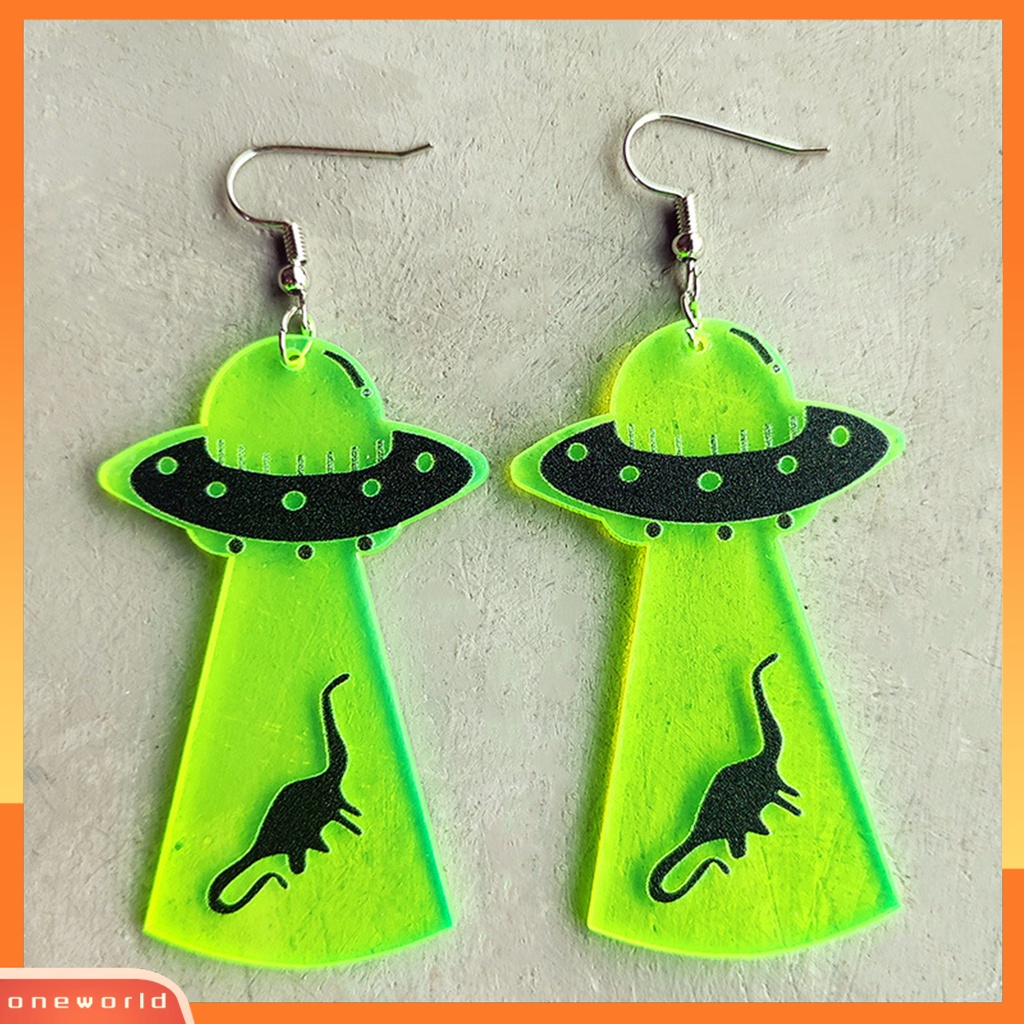 [WOD] 1pasang Anting Halloween Neon Meriah Geometris Pesta Halloween Tengkorak Mengerikan UFO Penyihir Drop Anting Berdandan Perhiasan Hadiah Untuk Festival Hantu