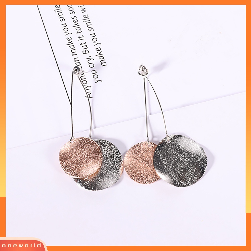 [WOD] Fashion Panjang Bulat Liontin Menjuntai Ear Stud Earrings Wanita Gadis Perhiasan Hadiah