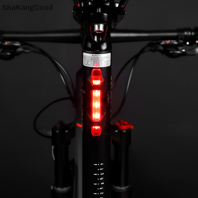 Skid Lampu Sepeda LED Tahan Air Lampu Belakang Ekor USB Rechargeable Bike Light Mount Cycling Safety Warning Light Aksesoris Sepeda SKK
