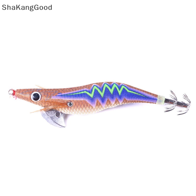 Skid 10Pcs Umpan Pancing Udang Cumi Jig Kail Pancing Gurita Cuttlefish Artificial Jigging Lures Umpan Keras SKK