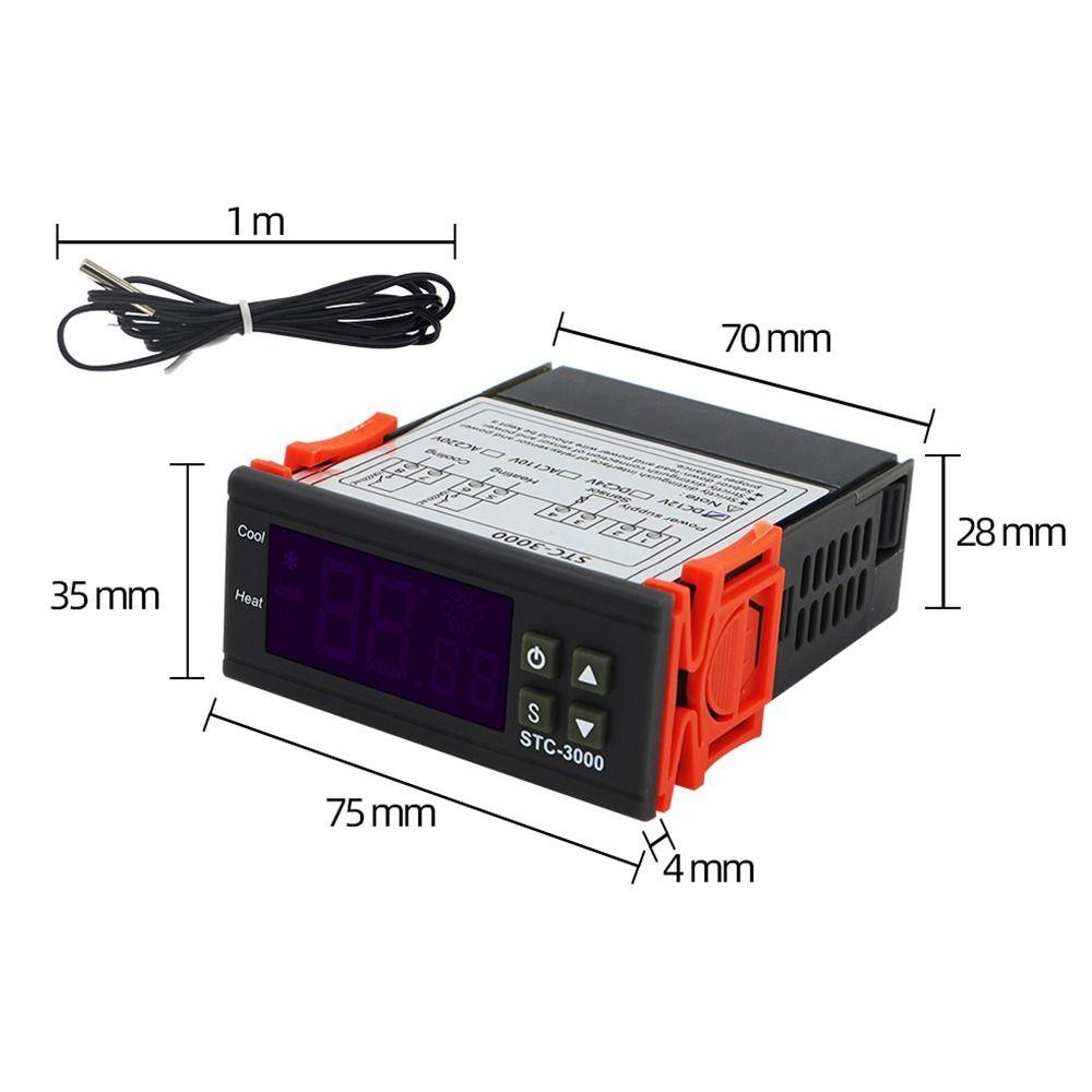 POPULAR Populer Digital Temperature Controller STC-3000 Dengan Sensor 12V 24V 110V-220V Thermoregulator