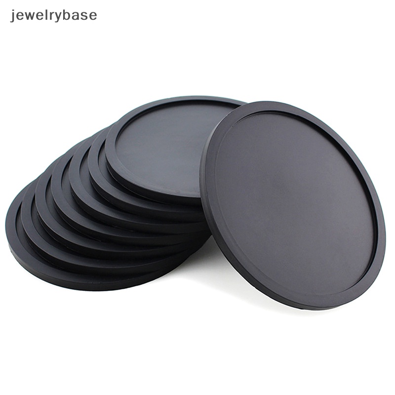 [jewelrybase] Tatakan Gelas Silikon Gelas Bulat Set Isi 6pcs Tatakan Gelas Dengan Holder Glass Coaster Set Silicone Coaster Non-Slip &amp; Washable Butik