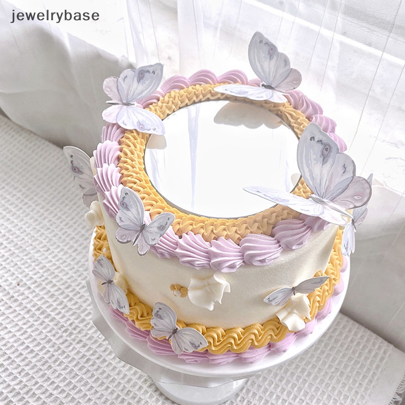 [jewelrybase] Stamping Gold Pink Butterfly Hiasan Kue Putri Dessert Kue Dekorasi Butik Kupu