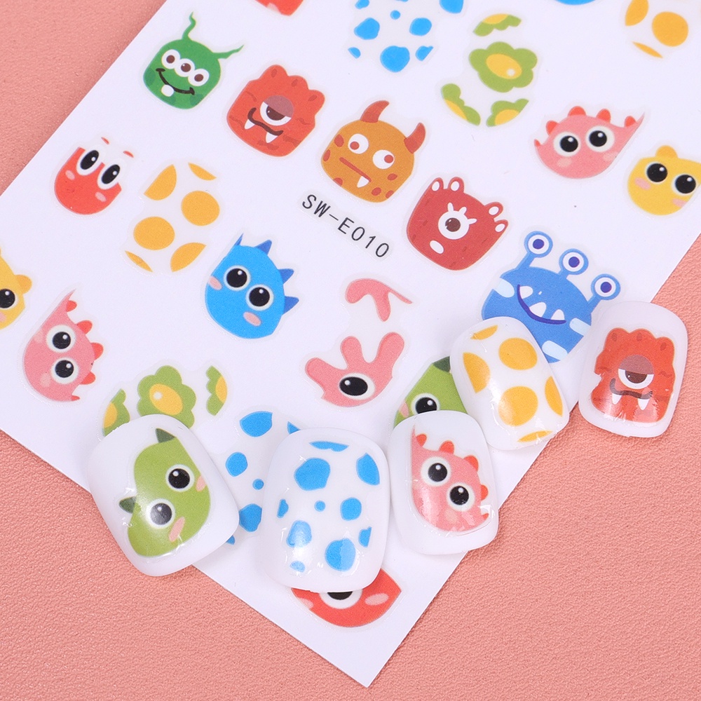 [Harga Grosir] 1pc Colorful Manicure Decor Self-Adhesive 3D Monster Kecil Kuku Stiker Kartun Mata Besar Stiker Kuku DIY Nail Art Slider Aksesoris Kuku Alat Kuku Untuk Wanita