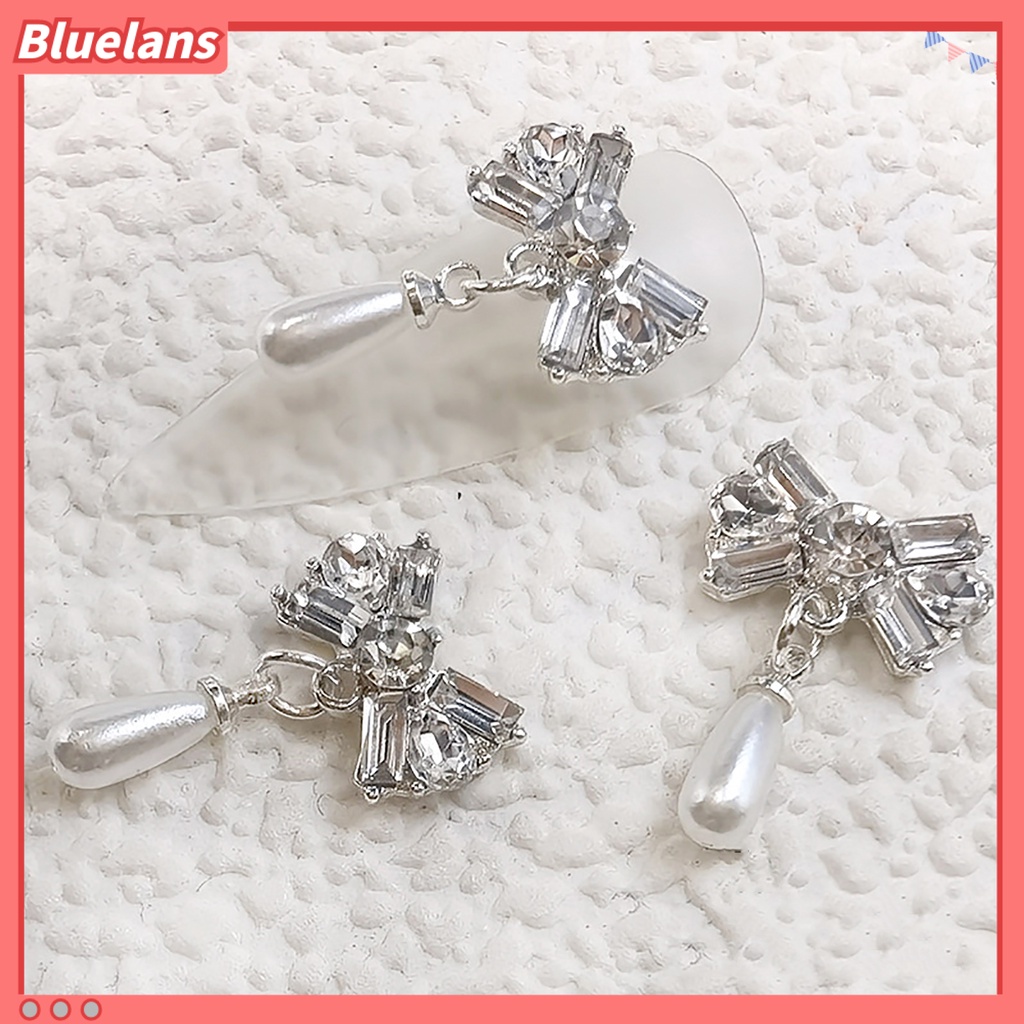 [BLM] 3pcs Pesona Kuku Berkilau Mempesona Efek Visual Ultra-Ringan Bentuk Kreatif Aplikasi Lebar DIY Alloy Shiny Bow-knot Rhinestone Nail Art Dekorasi Kerajinan Tangan Untuk Salon Kuku