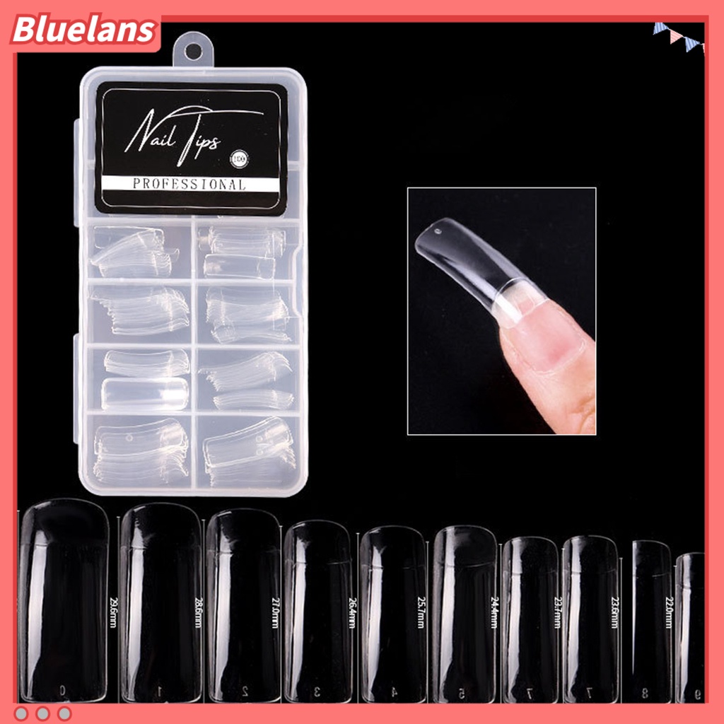 [BLM] 100pcs /Box Kuku Palsu Seamless Reusable Transparan Penutup Kuku Palsu Fashion Untuk Perempuan