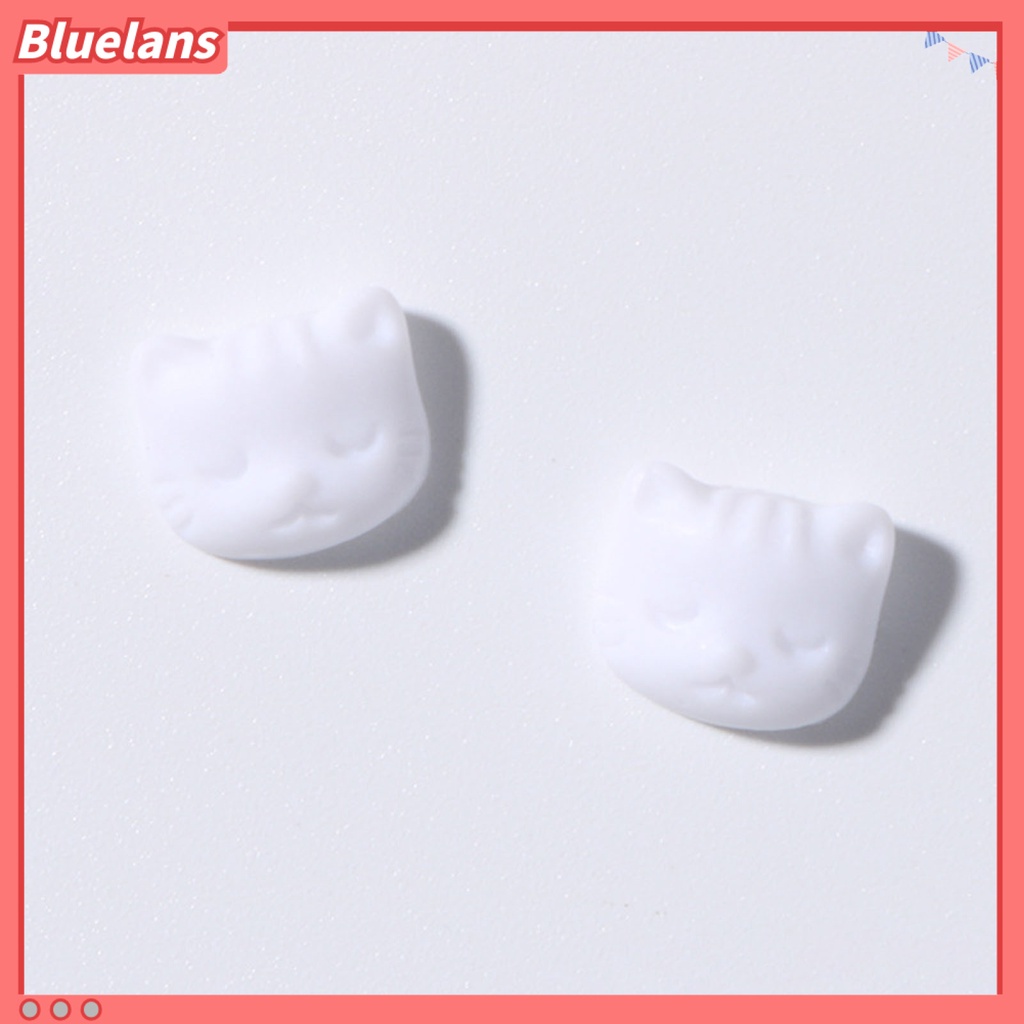 [BLM] 30pcs /Set Ornamen Kuku Efek 3D Tidak Luntur Warna-Warni Kepala Kucing Kuku Berlian Gaya Peri Dekorasi Untuk Wanita