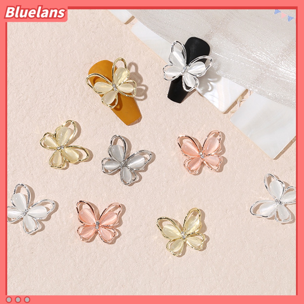 [BLM] 20pcs Ornamen Kuku Bentuk Indah Mempesona Efek Visual Alloy Warna-Warni Halus Hiasan Kuku Kupu-Kupu DIY Kerajinan Perlengkapan Kuku