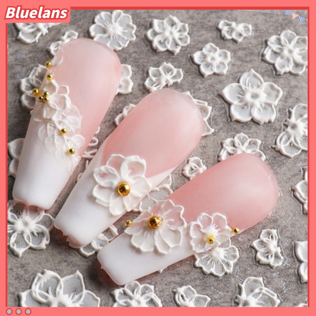 [BLM] 1lembar Stiker Kuku Perekat Diri Tahan Air PET 5D Timbul Bunga Nail Art Stiker Desain Manicures Hadiah Ulang Tahun
