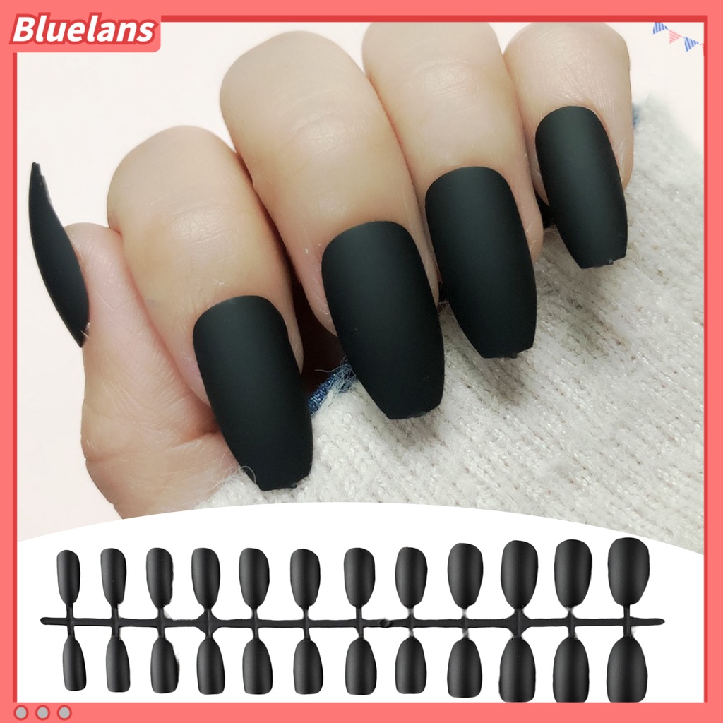 [BLM] 24pcs Kuku Palsu Ultra-Tipis Yang Dapat Dilepas Tekstur Matte Warna Hidup Tidak Dapat Pecah Dipakai Tekan Pada Kuku Palsu DIY Manicure Tools Perlengkapan Kuku