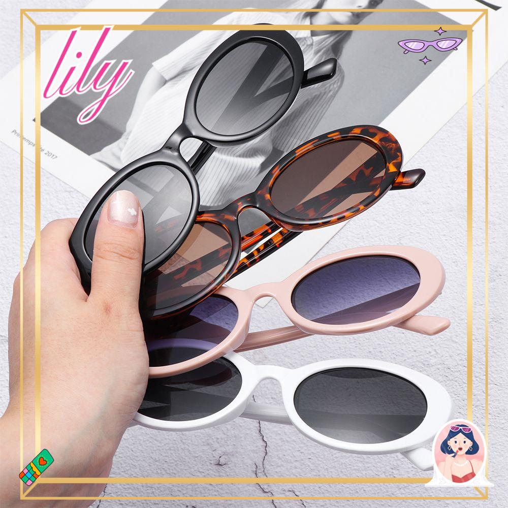 Lily Retro Oval Kacamata Fashion Streetwear UV400 Gothic Kacamata Bingkai Kecil