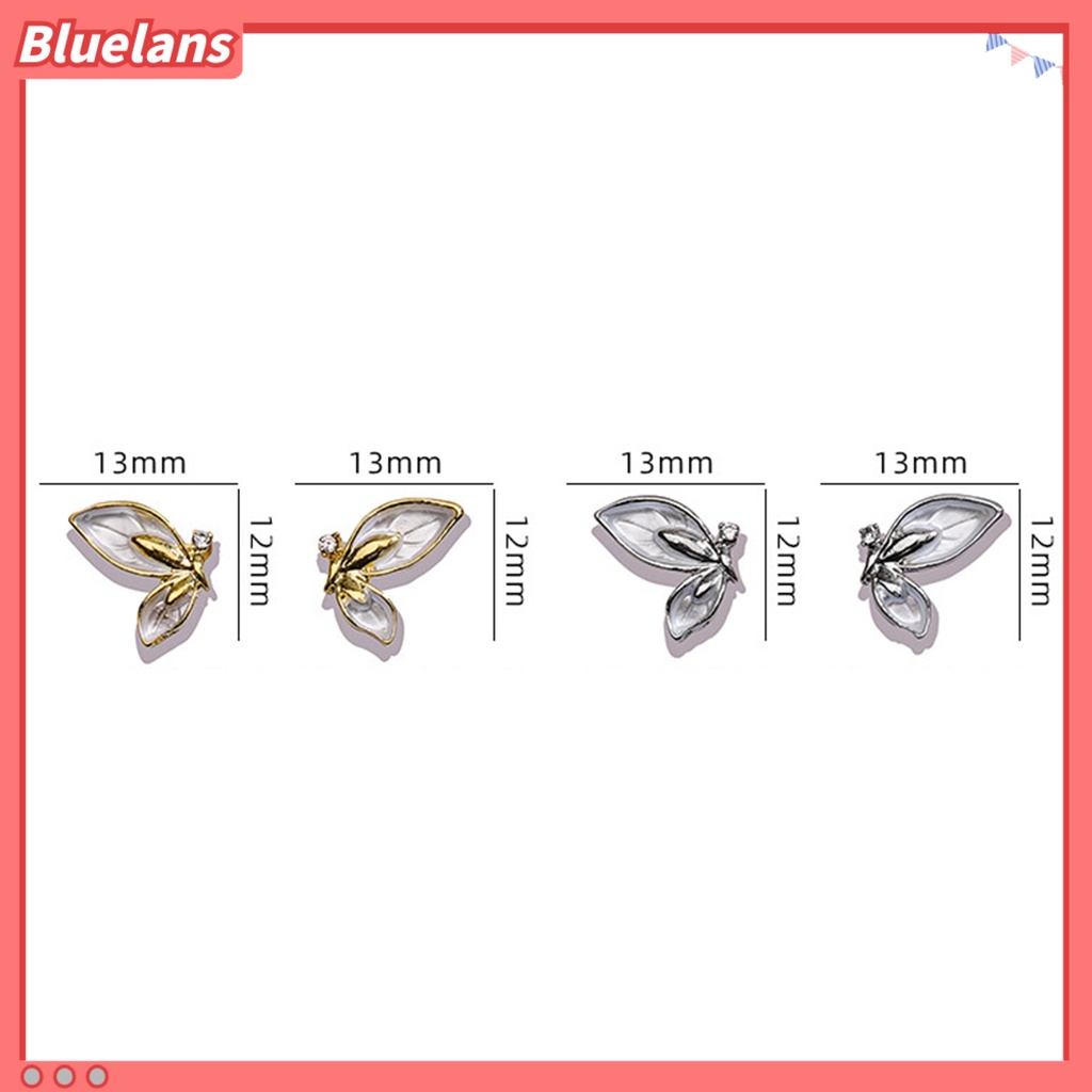 [BLM] 10pcs Nail Art Dekorasi Berlian Imitasi Bertatahkan Mudah Di Tempel Fadeless Anti-Oksidan Jatuh-resistance DIY Sayap Malaikat Kupu-Kupu Nail Art Sayap Aksesoris Untuk Salon Kuku