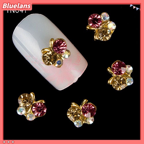 [BLM] 10pcs 3D Butterfly Shiny Rhinestone DIY Manicure Alloy Nail Art Tips Dekorasi