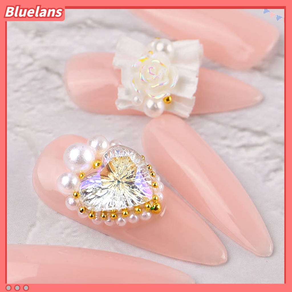 [BLM] Nail Glitter Transparan Indah Bersinar Rhombic Rhinestone Nail Dekorasi Untuk Salon Kecantikan