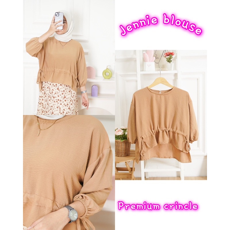 BEFAST - ZFS OOTD WANITA BLOUSE VINES / BLOUSE JENNIE AIRFLOW / Pakaian Casual Wanita / Blouse Wanita Model Terbaru / Fashion Remaja ABG / Blouse Polos Lengan Panjang / Outfit Daily Wanita Kerja