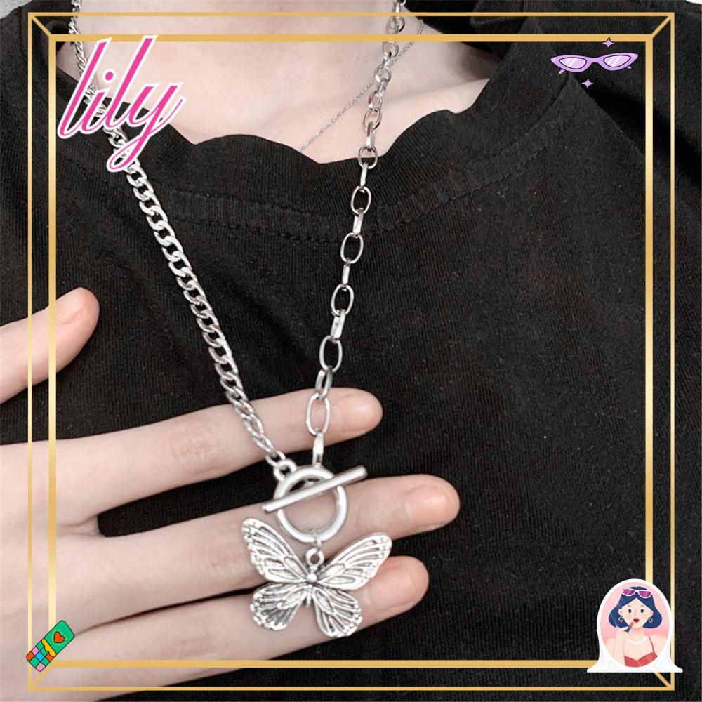 Lily Butterfly Gelang Kalung Korea Pesta Perhiasan Hadiah Rantai Klavikula