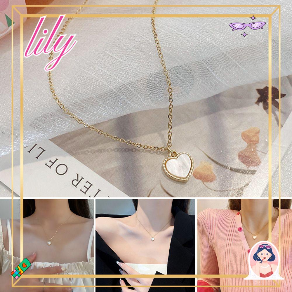 Lily Kalung Berbentuk Hati Fashion Wanita Hadiah Pernikahan Kalung Klavikula