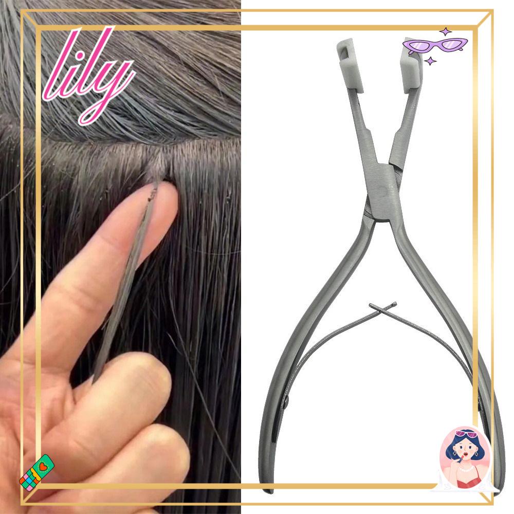 Lily Hair Extensions Plier Stainless Steel Salon Silicone Pad Jaw Rambut Ekstensi Tape