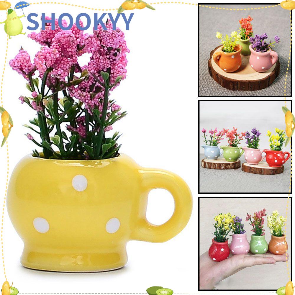 Chookyy 1PC Ornamen Cangkir Bunga Lanskap Mikro Dekorasi Rumah Taman Peri Miniatur Pot