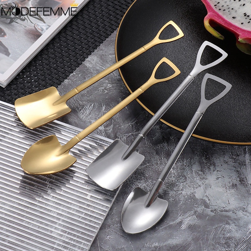 [Unggulan] Peralatan Makan Keluarga Halus Tahan Lama Sendok Buah Stainless Steel Halus Ringan Kue Jelly Gali Sendok Mudah Dibersihkan Dessert Shovel ladle