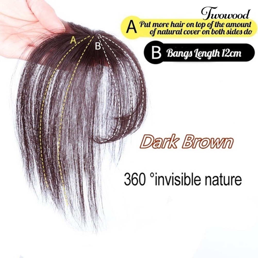 Twowood Fashion 3D Air Fringe Ultra-Tipis Mulus Palsu Bang Wig Rambut Ekstensi Sopak